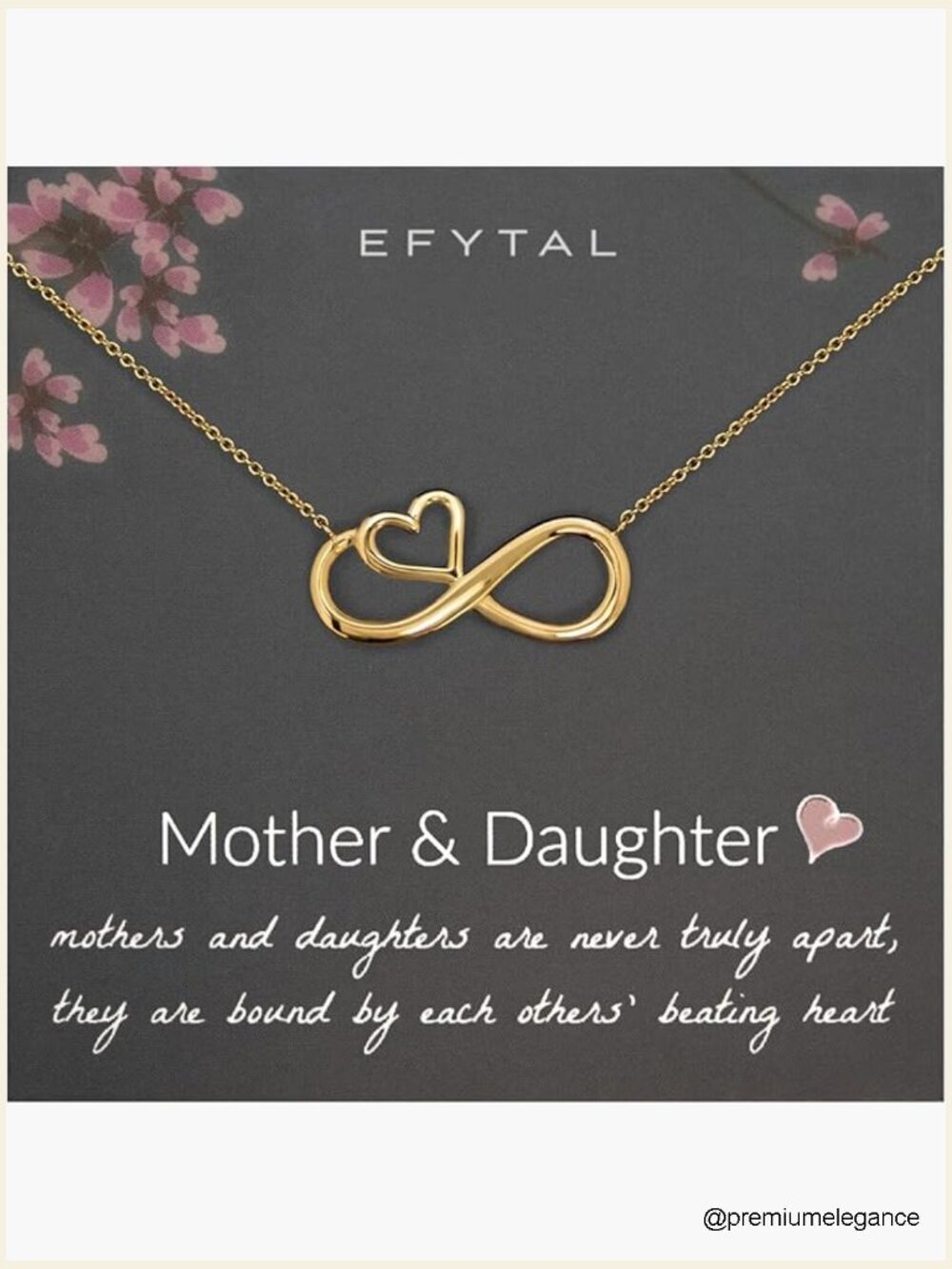 Infinity Mother Daughter Necklace - 14K Gold Plated Pendant Sterling Silver